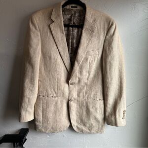 Joesph Abboud Beige Linen Slim Fit Blazer Coastal Grandpa Summer Tailoring 38 R